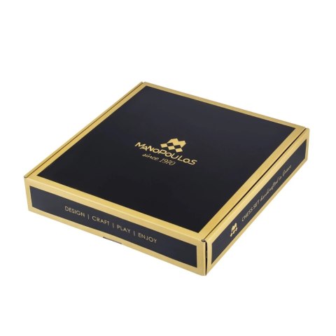 Ekskluzywne Szachy Metalowe - Mosiężna Szachownica 44 x 44cm - Średniowiecze - S12CBLU