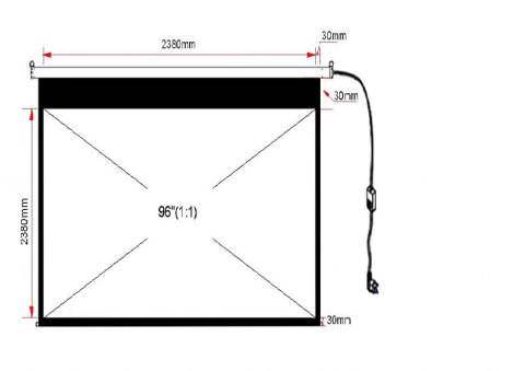 EKRAN ELEKTRYCZNY 135" 244x244cm z pilotem EA-96 1:1 ART