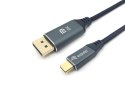 Equip 133422 adapter kablowy 2 m USB Type-C DisplayPort Szary