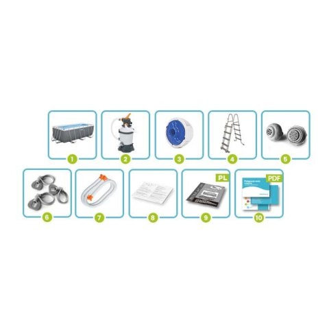 Basen stelażowy ogrodowy 412 x 201 x 122 cm 10w1 BESTWAY 56457N