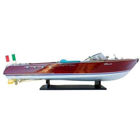 Ekskluzywny model motorówki Reeva Aquarama 87cm - wielki, drewniany model klasycznej, włoskiej łodzi motorowej - 4P-90