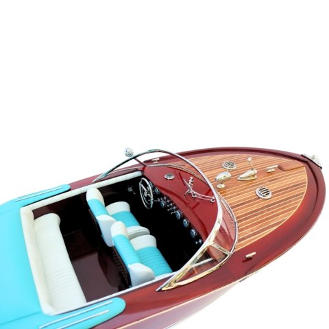Ekskluzywny model motorówki Reeva Aquarama 87cm - wielki, drewniany model klasycznej, włoskiej łodzi motorowej - 4P-90
