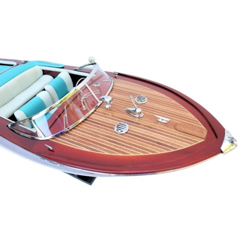 Ekskluzywny model motorówki Reeva Aquarama 87cm - wielki, drewniany model klasycznej, włoskiej łodzi motorowej - 4P-90