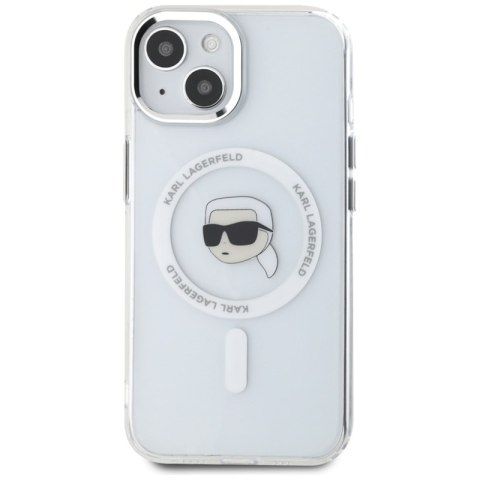 Karl Lagerfeld IML Metal Karl Head MagSafe - Etui do iPhone 15 Plus (biały)