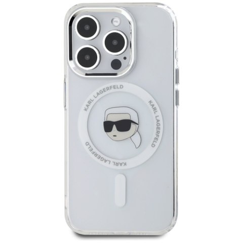 Karl Lagerfeld IML Metal Karl Head MagSafe - Etui do iPhone 15 Pro Max (biały)