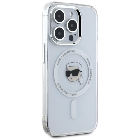 Karl Lagerfeld IML Metal Karl Head MagSafe - Etui do iPhone 15 Pro Max (biały)