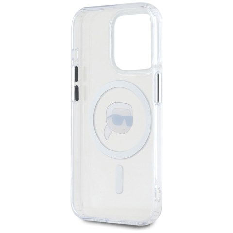 Karl Lagerfeld IML Metal Karl Head MagSafe - Etui do iPhone 15 Pro Max (biały)