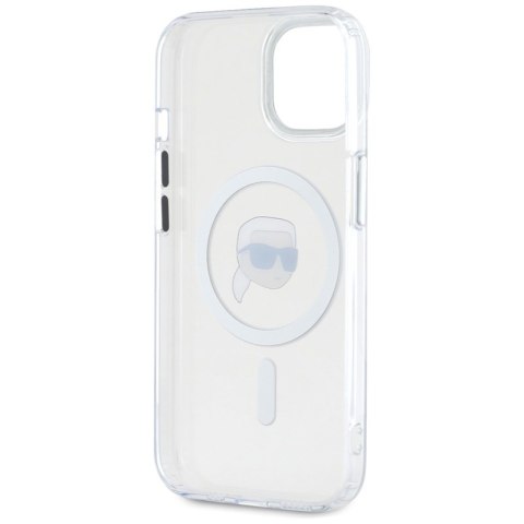 Karl Lagerfeld IML Metal Karl Head MagSafe - Etui do iPhone 15 (biały)