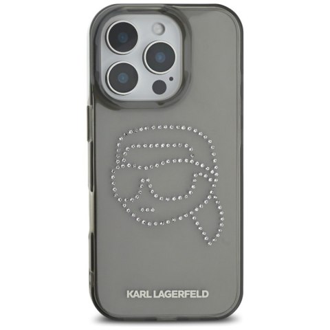 Karl Lagerfeld IML Rhinestones Karl Head - Etui do iPhone 16 Pro (czarny)