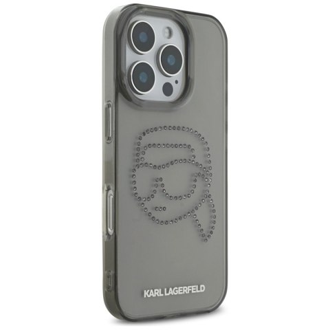 Karl Lagerfeld IML Rhinestones Karl Head - Etui do iPhone 16 Pro (czarny)