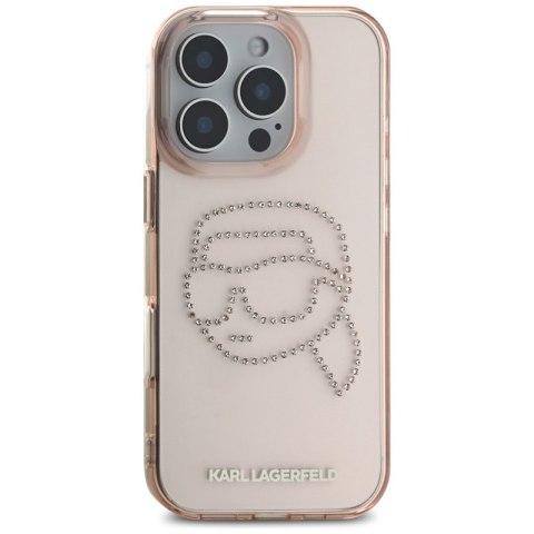 Karl Lagerfeld IML Rhinestones Karl Head - Etui do iPhone 16 Pro (różowy)