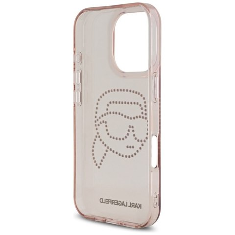 Karl Lagerfeld IML Rhinestones Karl Head - Etui do iPhone 16 Pro (różowy)