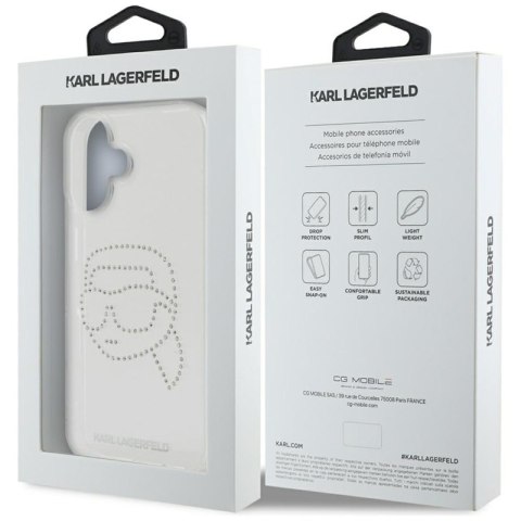 Karl Lagerfeld IML Rhinestones Karl Head - Etui do iPhone 16 (przezroczysty)