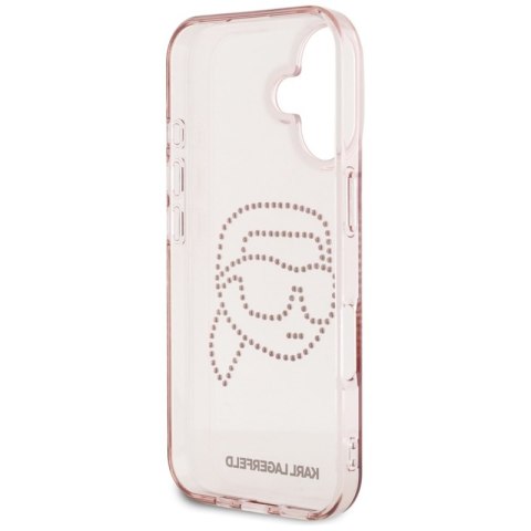 Karl Lagerfeld IML Rhinestones Karl Head - Etui do iPhone 16 (różowy)