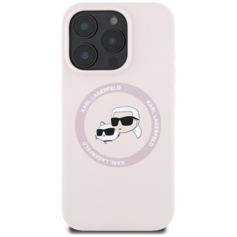 Karl Lagerfeld Silicone Double Heads And Circle MagSafe - Etui do iPhone 16 Pro (różowy)