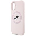 Karl Lagerfeld Silicone Double Heads And Circle MagSafe - Etui do iPhone 16 (różowy)