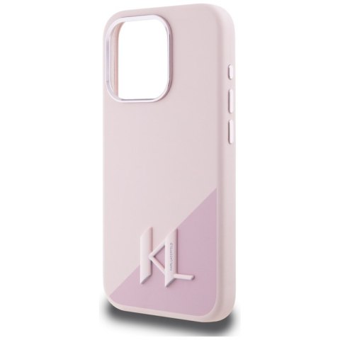 Karl Lagerfeld Silicone Shadow Metal Initial MagSafe - Etui do iPhone 15 Pro Max (różowy)