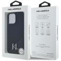 Karl Lagerfeld Silicone Shadow Metal Initial MagSafe - Etui do iPhone 15 Pro (czarny)