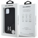 Karl Lagerfeld Silicone Shadow Metal Initial MagSafe - Etui do iPhone 15 (czarny)