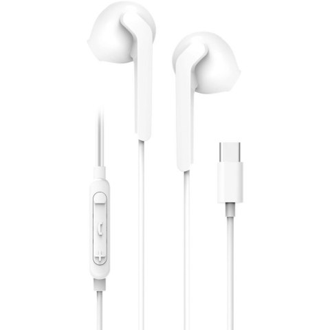SŁUCHAWKI douszne z mikrofonem M15C-PA TypC (DAC) białe 1,2m