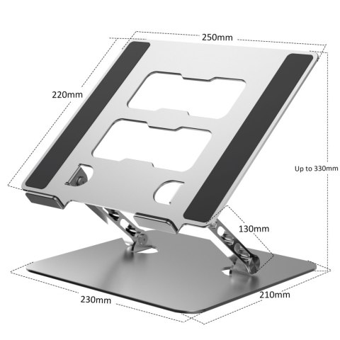 Podstawka pod laptop ART P10 alu.13/25/23.5cm reg.wys+kąta