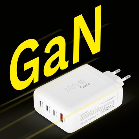 Ładowarka sieciowa Kruger&Matz 140 W GaN z funkcją Quick Charge i Power Delivery
