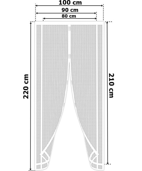 Moskitiera MAGNETYCZNA Drzwiowa do Przycięcia BIAŁA