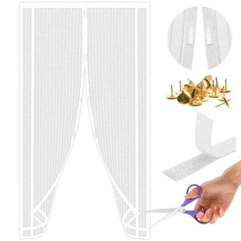 Moskitiera MAGNETYCZNA Drzwiowa do Przycięcia BIAŁA