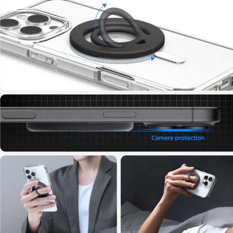 Spigen Dual Pop Mag MagSafe - Magnetyczny uchwyt na palec do telefonu (czarny)