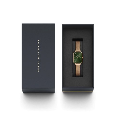 ZEGAREK DAMSKI DANIEL WELLINGTON Quadro Pressed Melrose Emerald 20mm DW00100445+ BOX (zw505n)