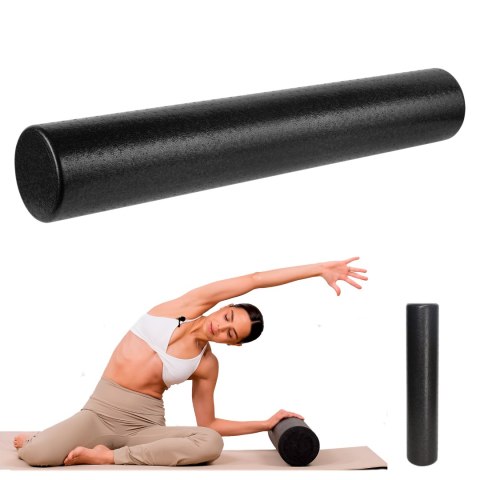 Wałek do masażu, roller 15x90cm, kolor czarny, materiał EPP, REBEL ACTIVE