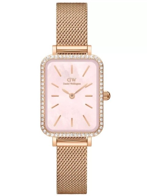 ZEGAREK DAMSKI DANIEL WELLINGTON Quadro Lumine Bezel Melrose Pink DW00100669 + BOX (zw519j)