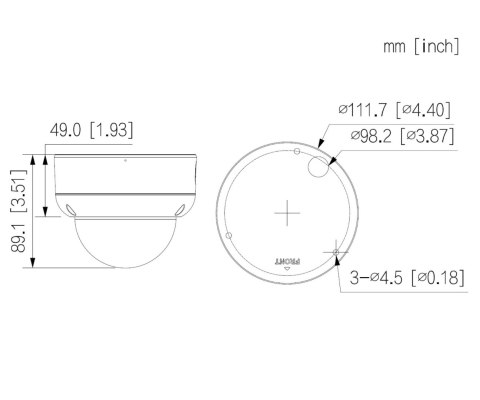 KAMERA WANDALOODPORNA IP IPC-HDBW3649E-AS-IL-0280B-BLACK WizSense Smart Dual Light - 6 Mpx 2.8 mm DAHUA