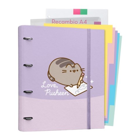 Pusheen - Segregator A4 z kolekcji Moments z kartkami (4 ringi, gumka)