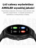 Smartwatch Damski GRAVITY GT12-1 Czarny Pasek Silikonowy + Czarna Bransoleta