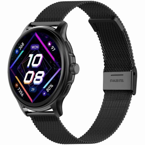 Smartwatch Damski GRAVITY GT12-2 Granatowy Pasek Silikonowy + Czarna Bransoleta