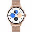 Smartwatch Damski GRAVITY GT12-5 Szary Pasek Silikonowy + Bransoleta Różowe Złoto