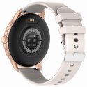 Smartwatch Damski GRAVITY GT12-5 Szary Pasek Silikonowy + Bransoleta Różowe Złoto