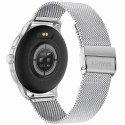 Smartwatch Damski GRAVITY GT12-6 Fioletowy Pasek Silikonowy + Srebrna Bransoleta