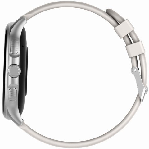 Smartwatch Damski GRAVITY GT12-8 Biały Pasek Silikonowy + Srebrna Bransoleta