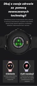 Smartwatch Damski GRAVITY GT12-8 Biały Pasek Silikonowy + Srebrna Bransoleta