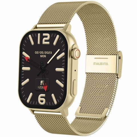 Smartwatch Damski GRAVITY GT15-10 Biały Pasek Silikonowy + Złota Bransoleta