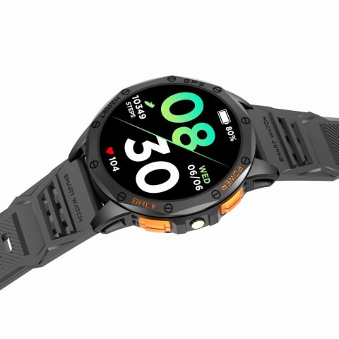 Smartwatch Męski GRAVITY GPS GT24-1 Czarny Pasek Silikonowy + Granatowy Pasek Silikonowy