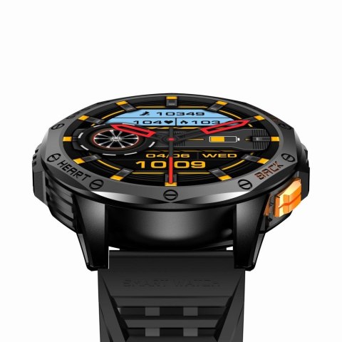 Smartwatch Męski GRAVITY GPS GT24-2 Czarny Pasek Silikonowy + Biały Pasek Silikonowy