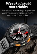Smartwatch Męski GRAVITY GPS GT24-3 Czarny Pasek Silikonowy + Pomarańczowy Pasek Silikonowy