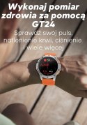 Smartwatch Męski GRAVITY GPS GT24-3 Czarny Pasek Silikonowy + Pomarańczowy Pasek Silikonowy