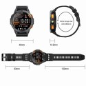 Smartwatch Męski GRAVITY GPS GT24-3 Czarny Pasek Silikonowy + Pomarańczowy Pasek Silikonowy