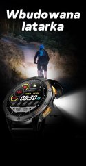 Smartwatch Męski GRAVITY GPS GT24-4 Czarny Pasek Silikonowy + Pomarańczowy Pasek Silikonowy