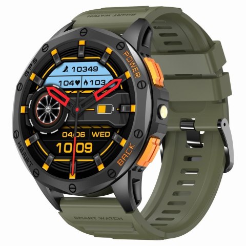 Smartwatch Męski GRAVITY GPS GT24-5 Czarny Pasek Silikonowy + Zielony Pasek Silikonowy