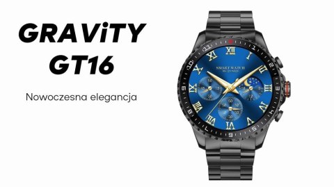 Smartwatch Męski GRAVITY GT16-1 Gold / Złota Bransoleta
